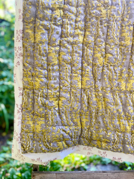 Saturna<br> Colour Lichen/Smoke<br> Hand stitched Quilt