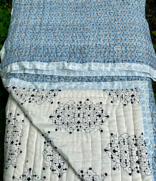 New! Notch <br> Colour Blue Fin/Slate <br> Hand Stitched Quilt