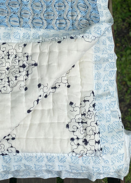 New! Notch <br> Colour Blue Fin/Slate <br> Hand Stitched Quilt