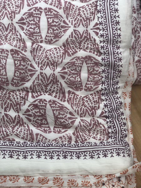 Tahlequah <br> Hand-stitched Quilt<br> Colour<br> Clay Earth/Plum