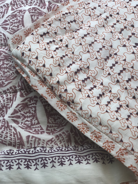 Tahlequah <br> Hand-stitched Quilt<br> Colour<br> Clay Earth/Plum